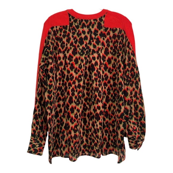 SANDRINE ROSE BY FREE PEOPLE 2 TONE SWEATER SIZE LARGE - Picture 2 of 6